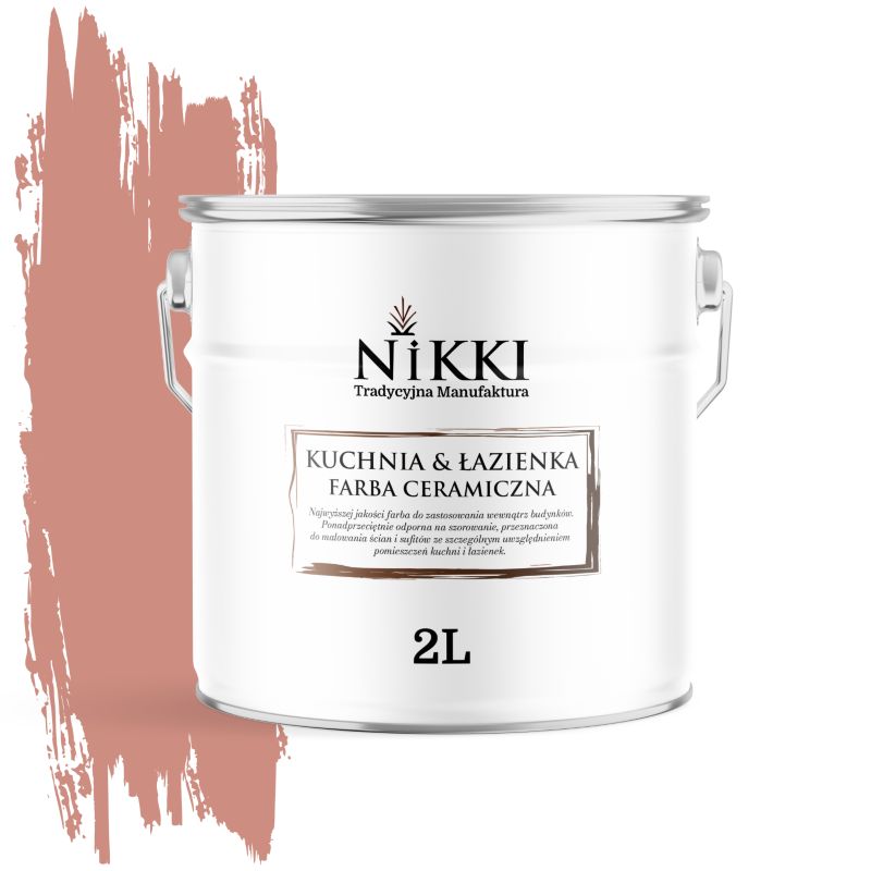 Farba Ceramiczna do Kuchni i Łazienki Zmywalna NIKKI Łososiowy H5533 Głęboki Mat 2L