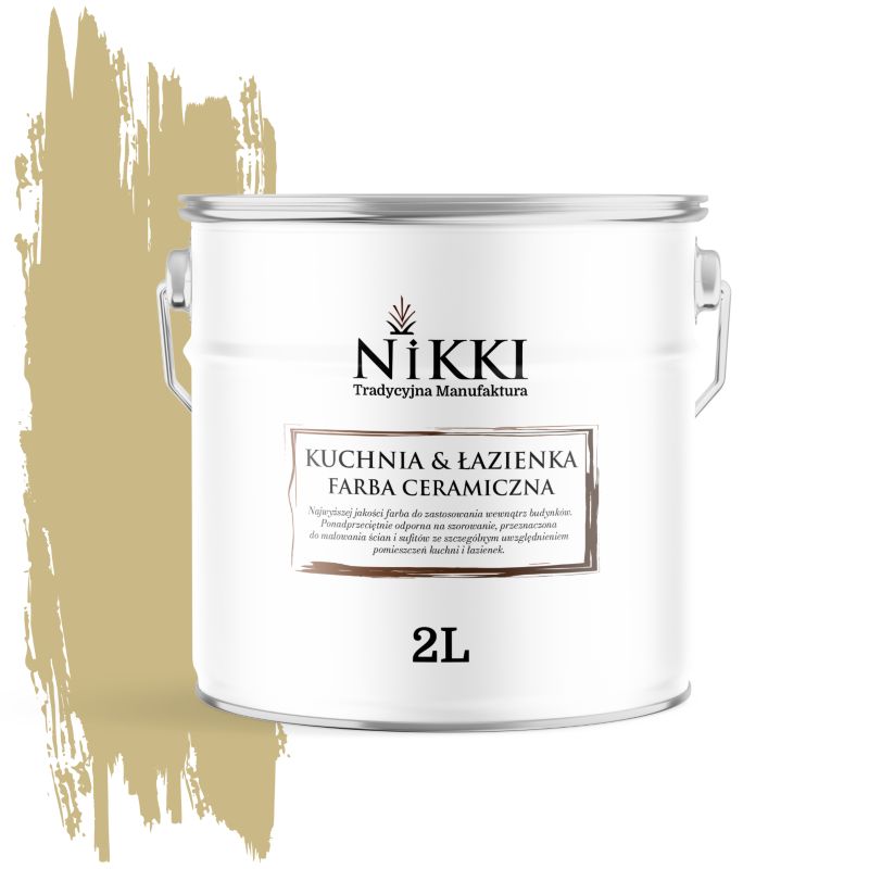 Farba Ceramiczna do Kuchni i Łazienki Zmywalna NIKKI Zgniła zieleń H2348 Głęboki Mat 2L