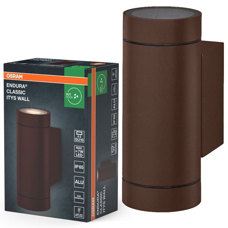 Kinkiet Ogrodowy Endura Osram Lampa Elewacyjna GU10 Brązowy IP65 1 szt.