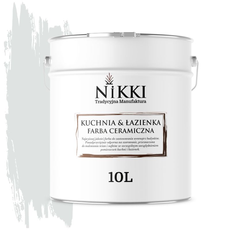 Farba Ceramiczna do Kuchni i Łazienki Zmywalna NIKKI Biel złamana w khaki H1675 Głęboki Mat 10L