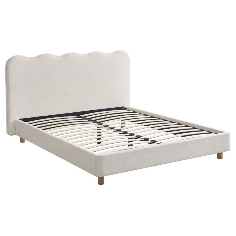 Łóżko Mebel Elite IZMIR 160x200 Tapicerowane Podwójne Dwuosobowe Do Sypialni Krem 1 szt