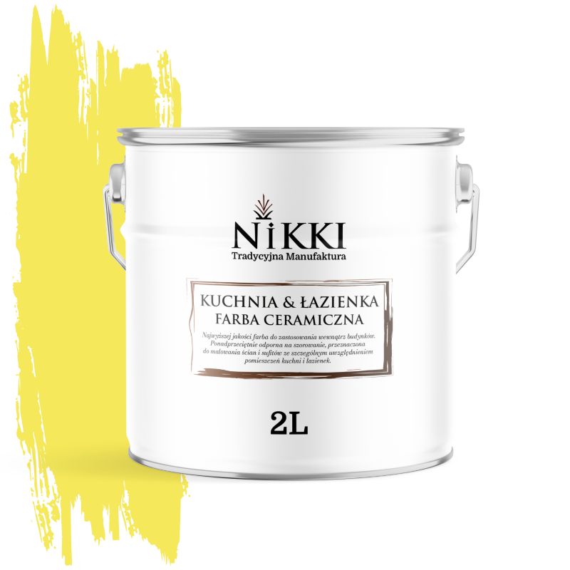 Farba Ceramiczna do Kuchni i Łazienki Zmywalna NIKKI Cytrynowy H7276 Głęboki Mat 2L