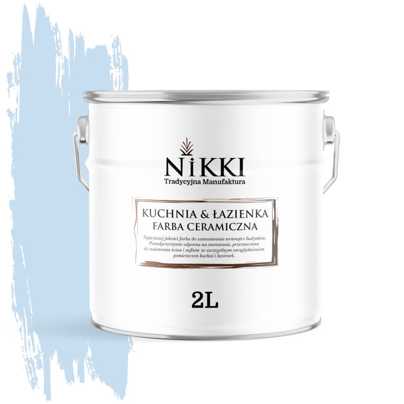 Farba Ceramiczna do Kuchni i Łazienki Zmywalna NIKKI Błękit H0169 Głęboki Mat 2L