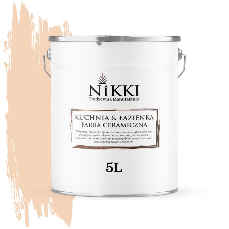 Farba Ceramiczna do Kuchni i Łazienki Zmywalna NIKKI Brzoskwiniowy jasny H6170 Głęboki Mat 5L