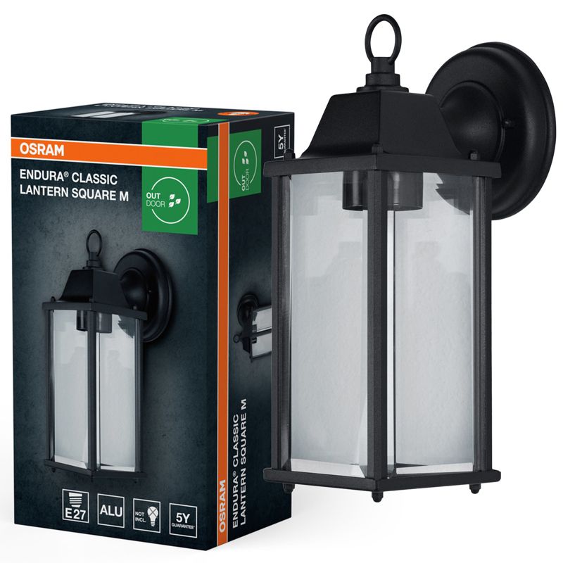 Kinkiet Ogrodowy Endura Osram Lampa Elewacyjna Latarnia E27 Czarny IP43 1 szt.