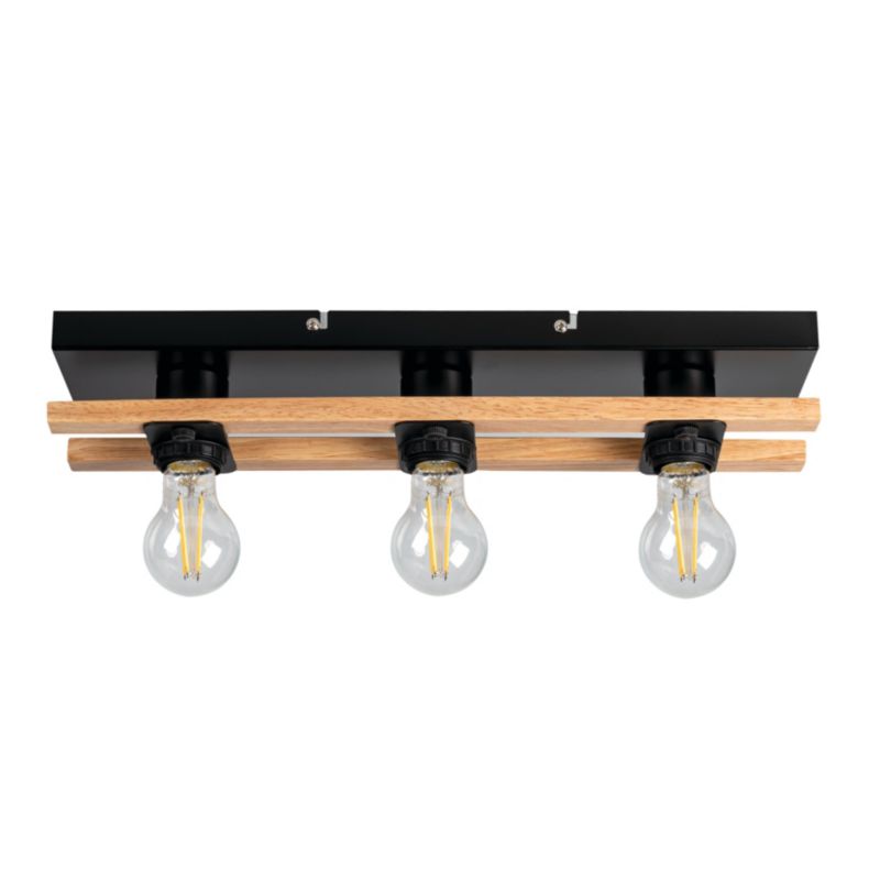Lampa sufitowa LightLogic LL BURI 3xE27 66232 ścienna loftowa drewniana 1 szt.