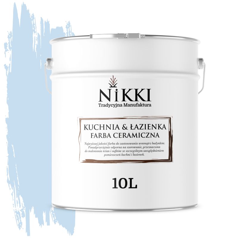Farba Ceramiczna do Kuchni i Łazienki Zmywalna NIKKI Błękit H0169 Głęboki Mat 10L
