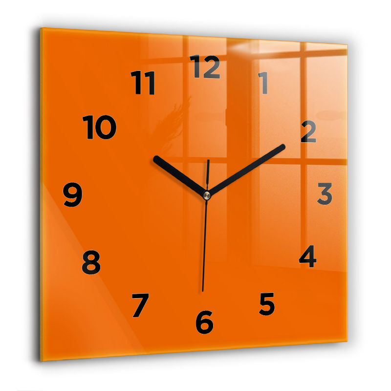 Zegar z czarnymi wskazówkami Wallfluent 60x60 cm Pomarańczowy 1 szt.
