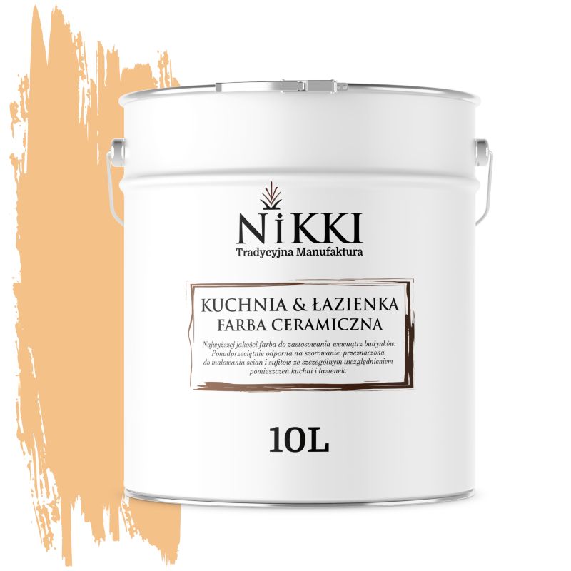 Farba Ceramiczna do Kuchni i Łazienki Zmywalna NIKKI Pomarańczowy jasny H5961 Głęboki Mat 10L