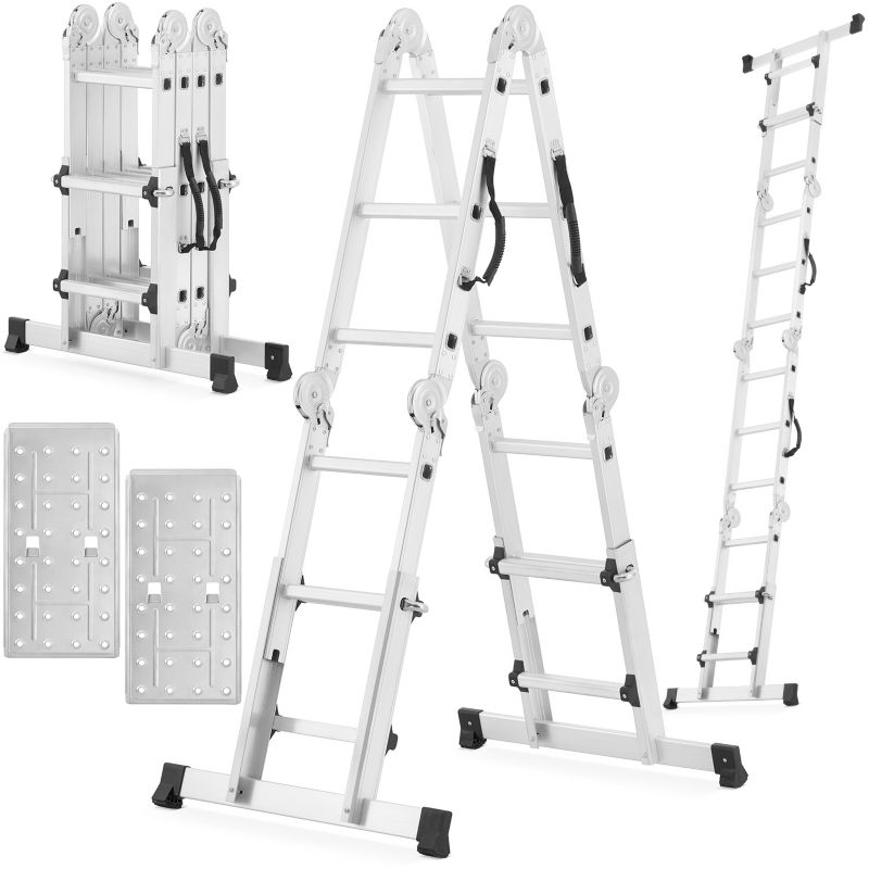 Drabina aluminiowa przegubowa teleskopowa HIGHER 4x3 podest roboczy na schody 1 szt.