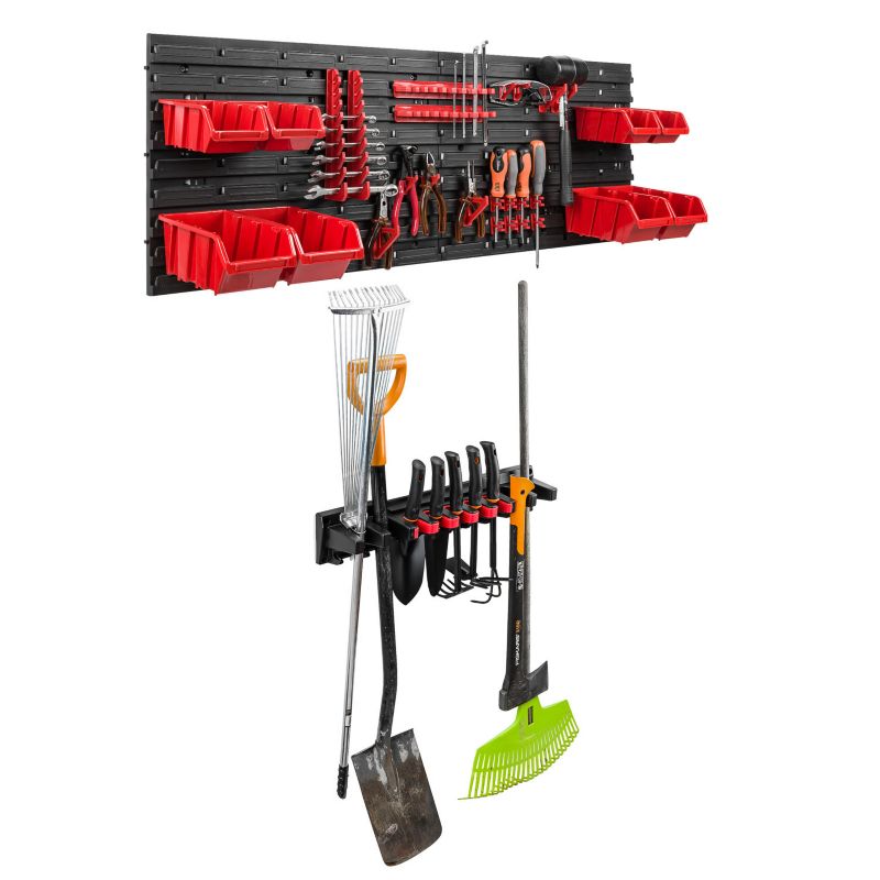 Tablica narzędziowa botle 115 x 39 cm ścianka warsztat 8 kuwet garaż uchwyty haki 1 szt