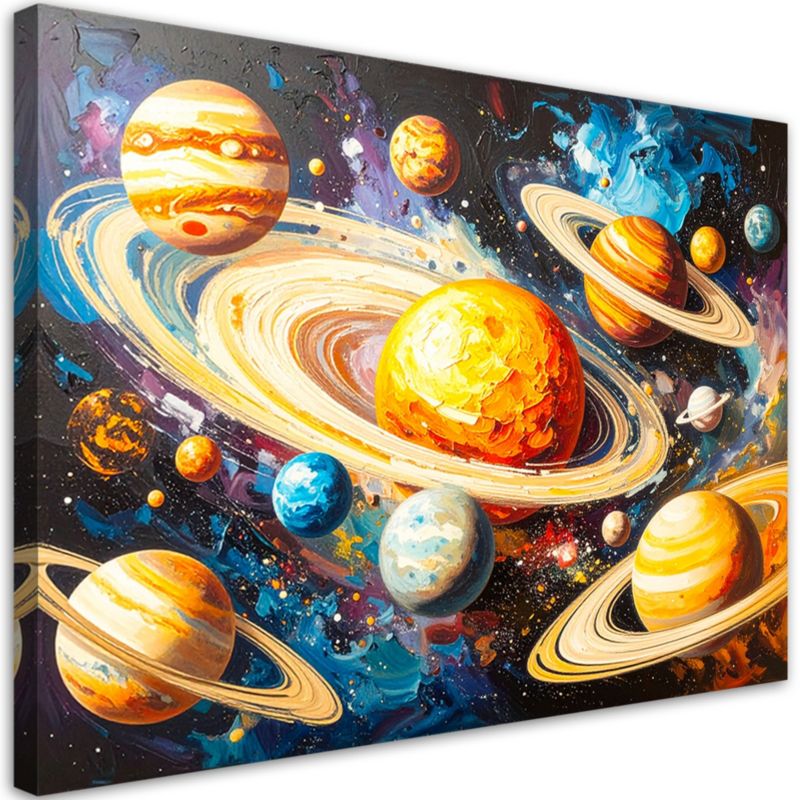 Obraz młodzieżowy do salonu biura Feeby Kosmos Planety Abstrakcja 100x70cm 1szt