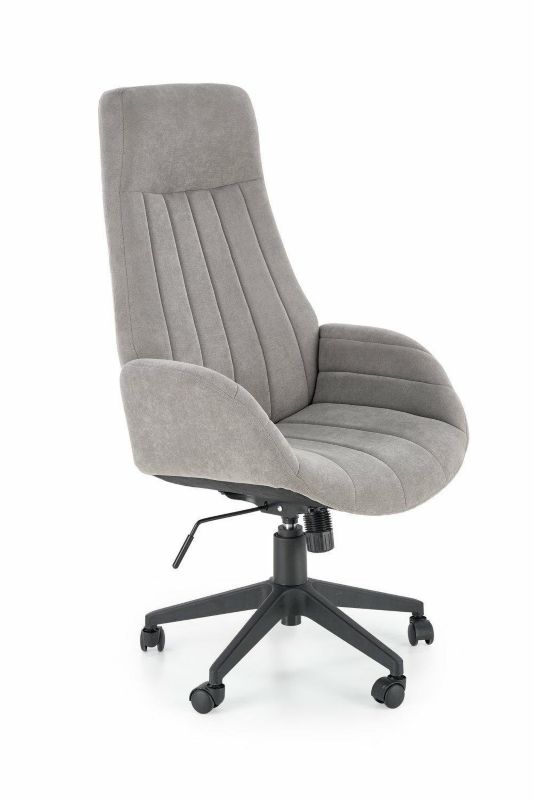 Fotel biurowy ergonomiczny obrotowy Perra INTESI szary welurowy z podłokietnikami do biura 1 szt.