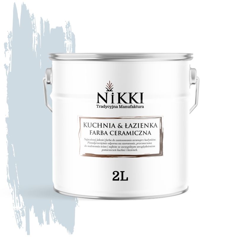 Farba Ceramiczna do Kuchni i Łazienki Zmywalna NIKKI Szary platynowy jasny H0668 Głęboki Mat 2L