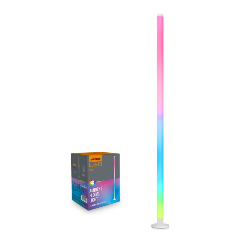 Lampa podłogowa stojąca Videx biała LED 10W RGB + biała 250lm wym: 151,5 x 12,8 x 12,8 cm - 1 szt.