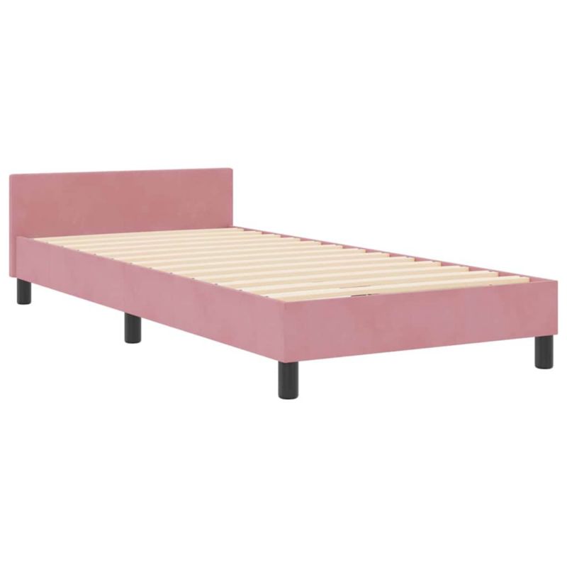 Łóżko tapicerowane WaszeMeble 90x200 cm Różowy aksamit WM-3344854 1 szt.