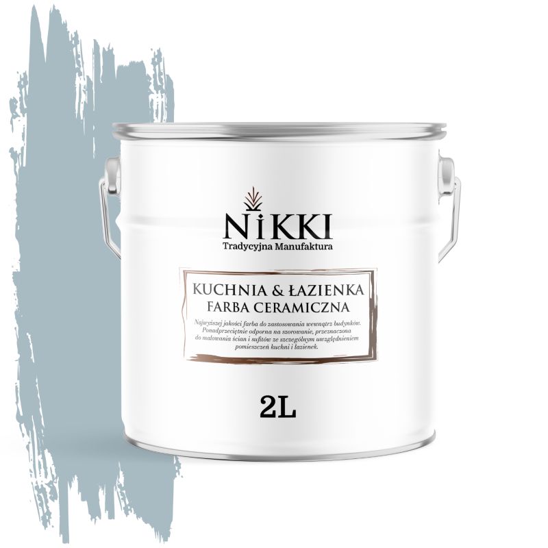 Farba Ceramiczna do Kuchni i Łazienki Zmywalna NIKKI Szary platynowy H0746 Głęboki Mat 2L