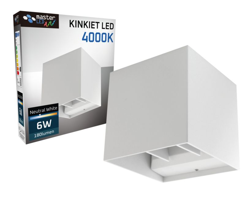 Oprawa zewnętrzna LED MasterLED Kira 6W regulacja IP54 kinkiet lampa elewacyjna biała 1 szt.