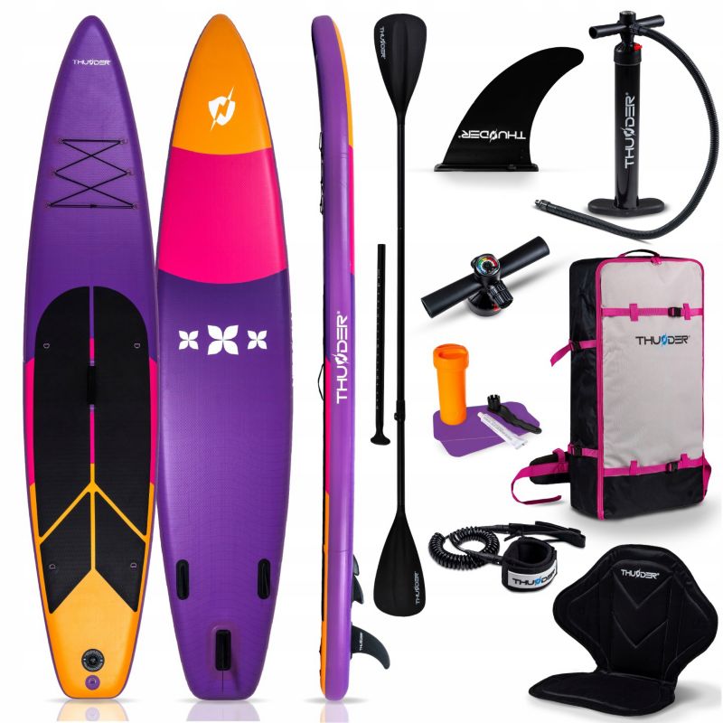 Deska SUP 365 cm pompowana do pływania Thunder zestaw z siedziskiem wiosłem i plecakiem 1szt.