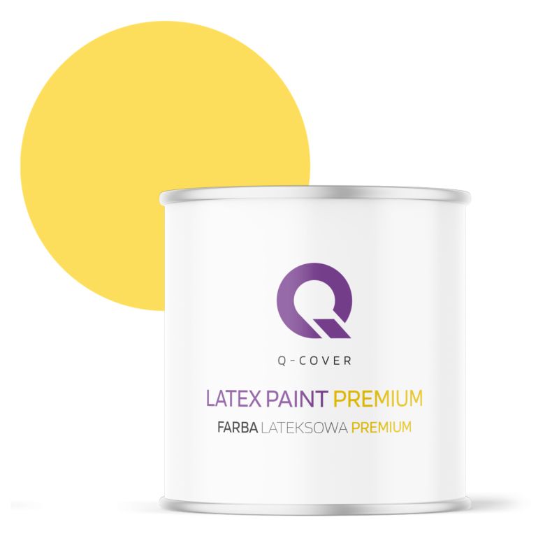 Farba Lateksowa Premium Plamoodporna do Ścian i Sufitów Q-Cover Żółty H6872 Głęboki Mat 2L