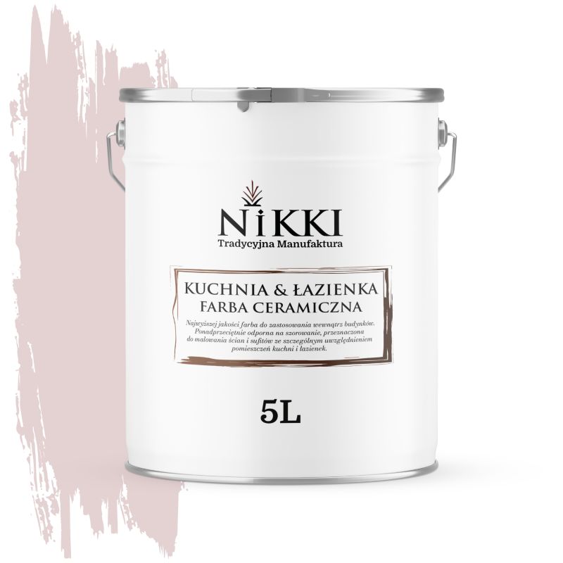 Farba Ceramiczna do Kuchni i Łazienki Zmywalna NIKKI Pudrowy róż jasny H3266 Głęboki Mat 5L