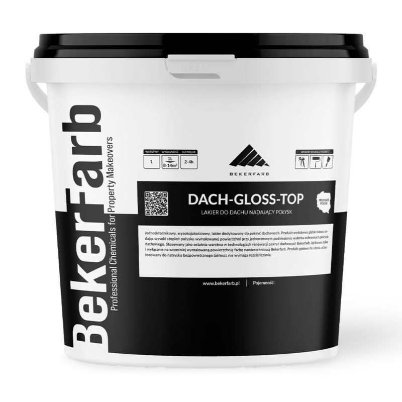 Lakier do Dachu Nadający Połysk Bekerfarb Dachówka i Blacha 1l 1 szt.