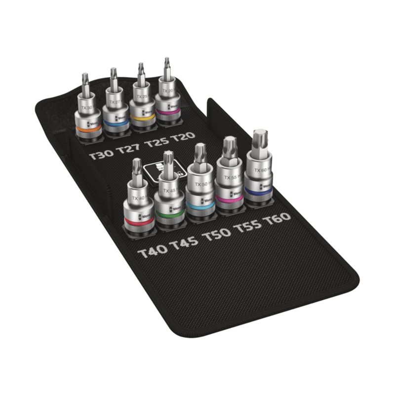 Zestaw kluczy nasadowych Wera Zyklop 1/2" TORX HF z funkcją przytrzymywania, 9 części, 05004202001, 1szt.