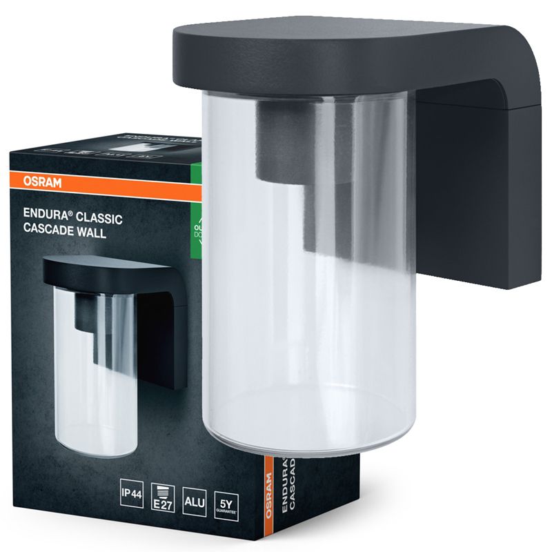 Kinkiet Ogrodowy Endura Osram Lampa LED Elewacyjna Zewnętrzna E27 Szary IP44 1 szt.