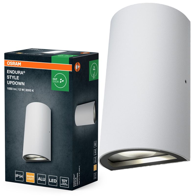 Kinkiet Ogrodowy Endura Osram Lampa Elewacyjna Zewnętrzna LED 12W 700lm 3000K Biały IP44 1 szt.