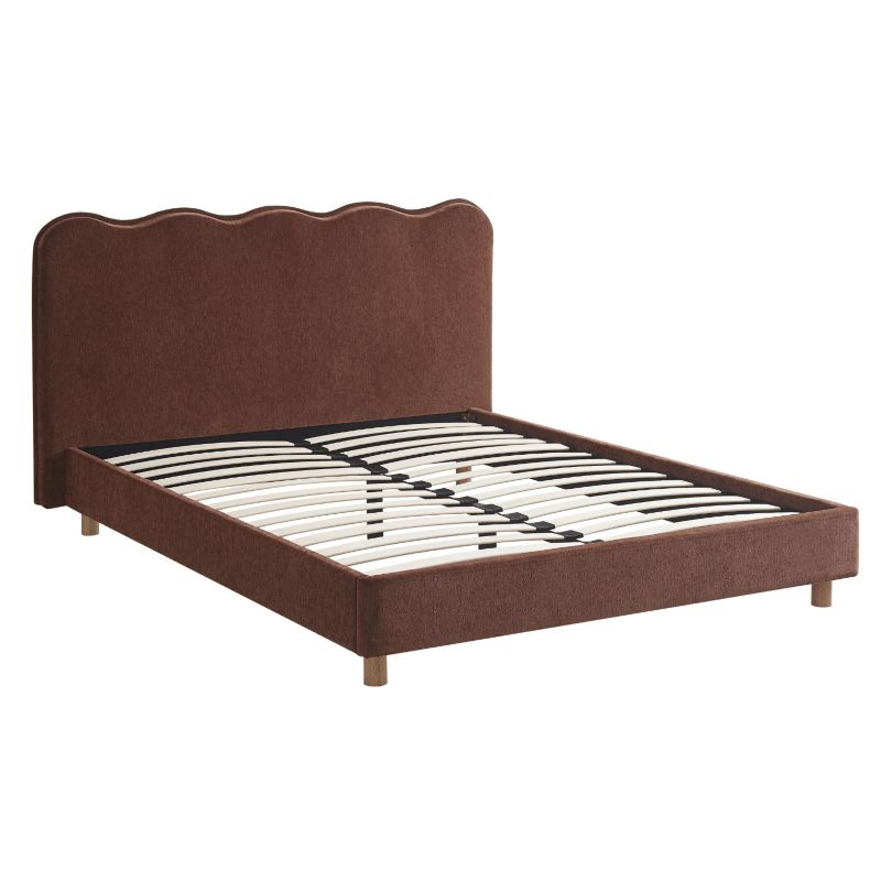 Łóżko Mebel Elite IZMIR 160x200 Tapicerowane Podwójne Dwuosobowe Do Sypialni Rudy 1 szt