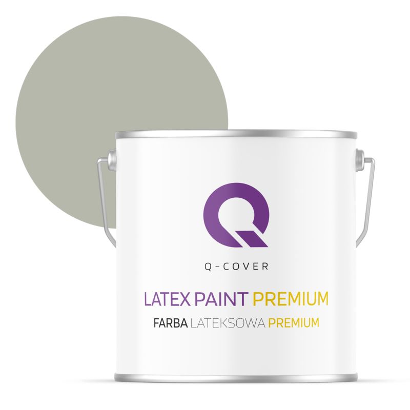 Farba Lateksowa Premium Plamoodporna do Ścian i Sufitów Q-Cover Khaki H1747 Głęboki Mat 5L