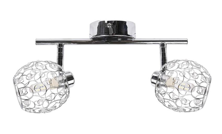 Chromowa lampa ścienna na dwie żarówki do salonu HORUS metal