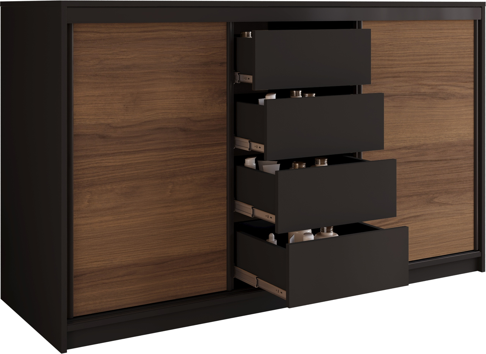 Loftowa komoda przesuwna z szufladami 160 cm LOFT