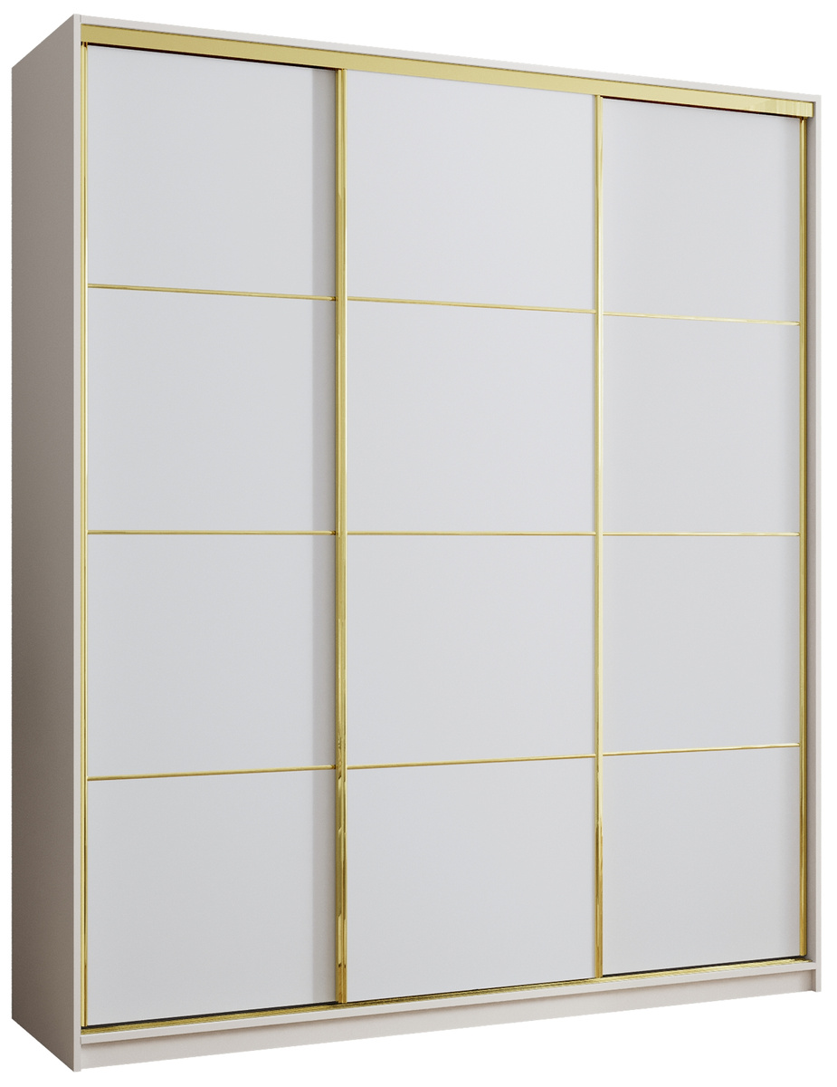 Biała wysoka szafa przesuwna 200 cm GOLD NEW MAX