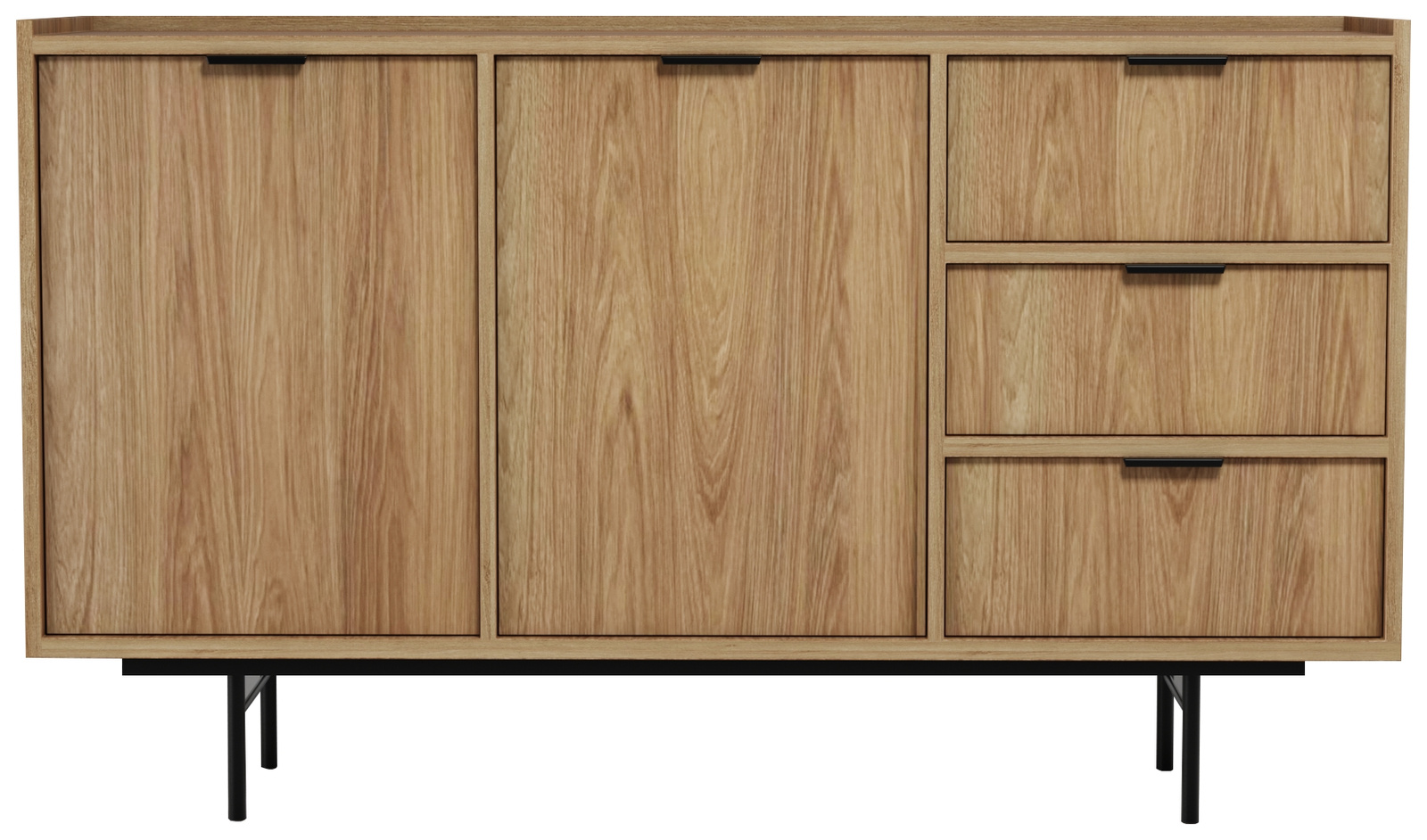 Komoda 150 cm do salonu z szufladami ELVIO hikora naturalna