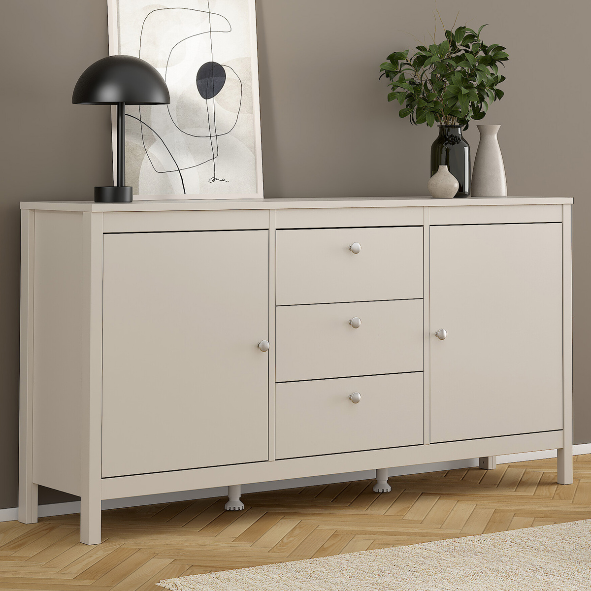 Komoda z drzwiami i szufladami 150 cm MADIO kaszmirowa