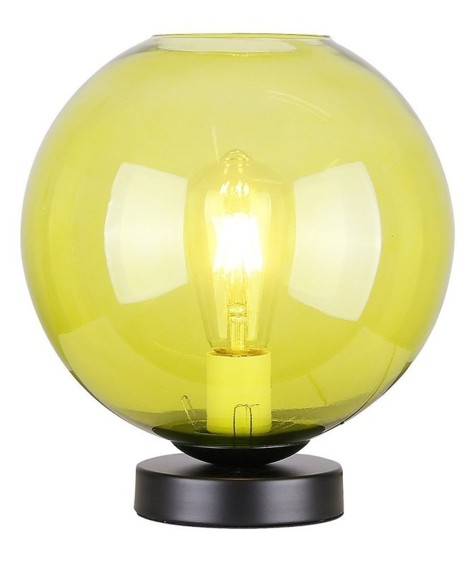 Zielona lampka stołowa nocna do gabinetu z kloszem ze szkła Globe