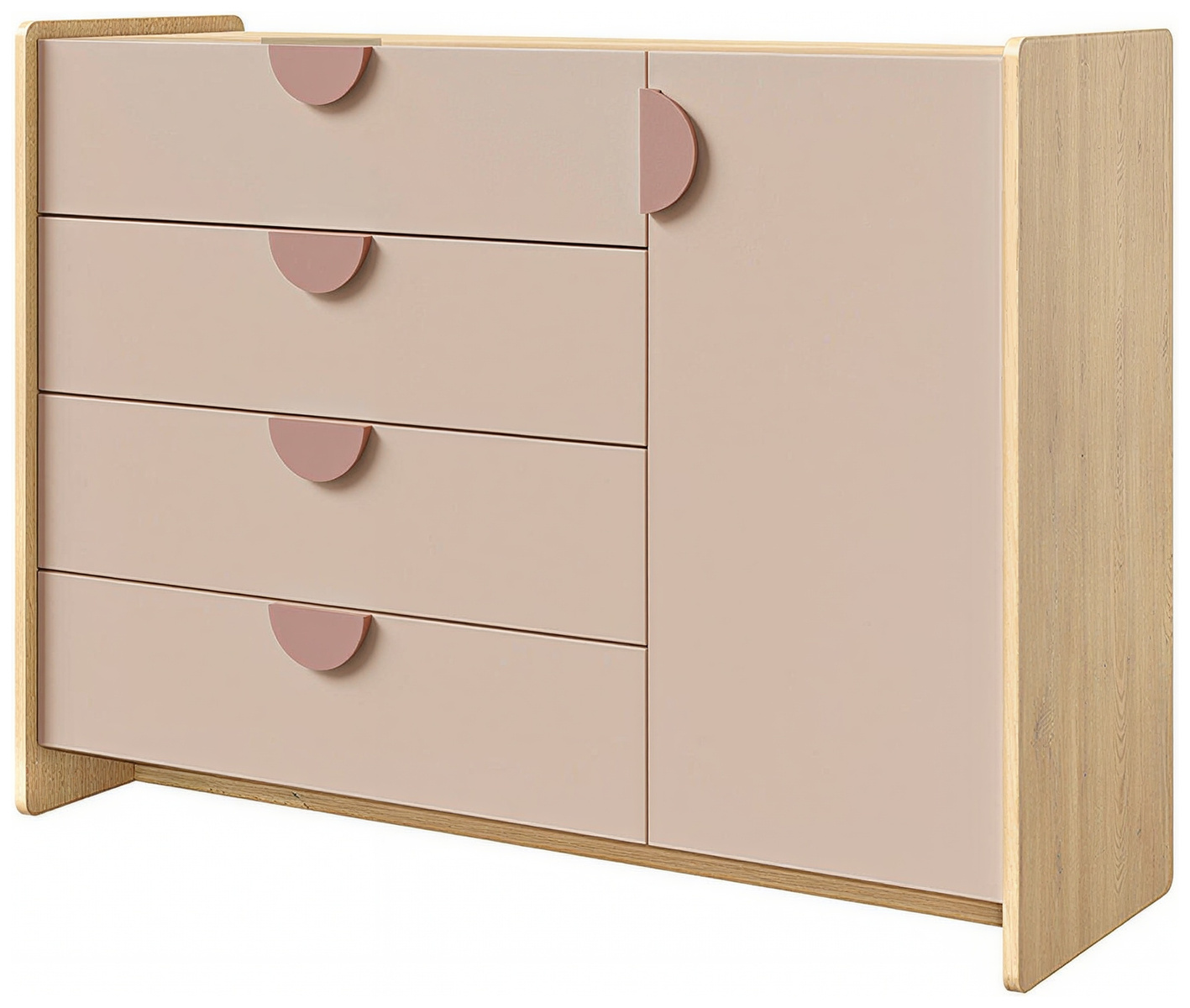 Komoda z szufladami 123 cm do pokoju dziecięcego LOLLIE dąb cremona