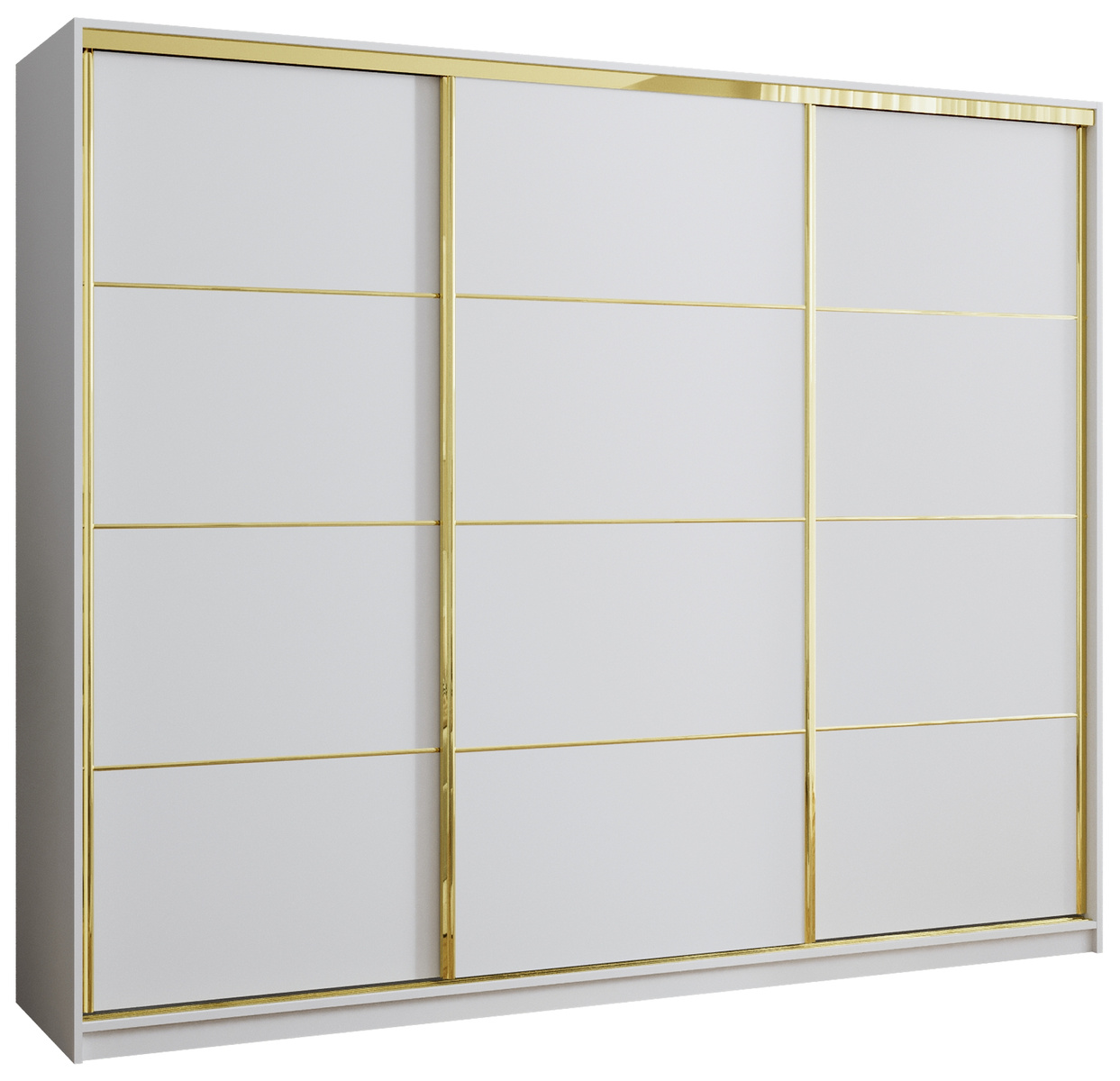 Biała szafa przesuwna 250 cm GOLD NEW mat