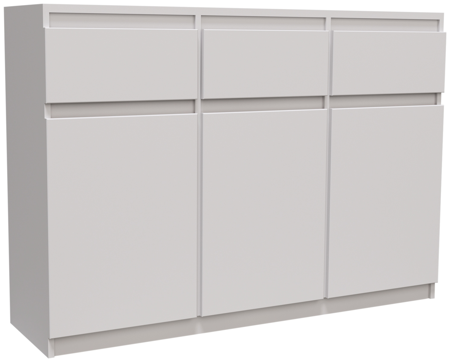 Trzydrzwiowa komoda do salonu z szufladami 120 cm MONTEGO