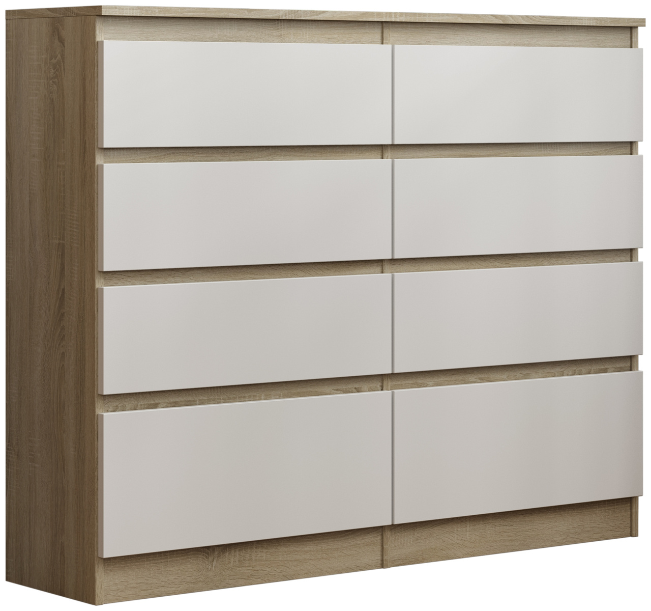 Nowoczesna komoda z szufladami 120 cm AMPARO dąb sonoma