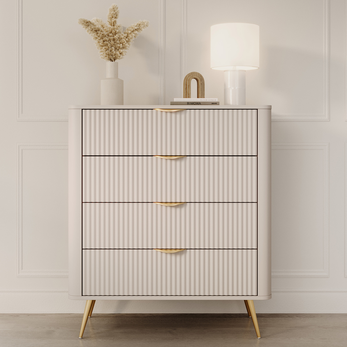 Komoda z szufladami 88 cm do salonu LEONTE beż