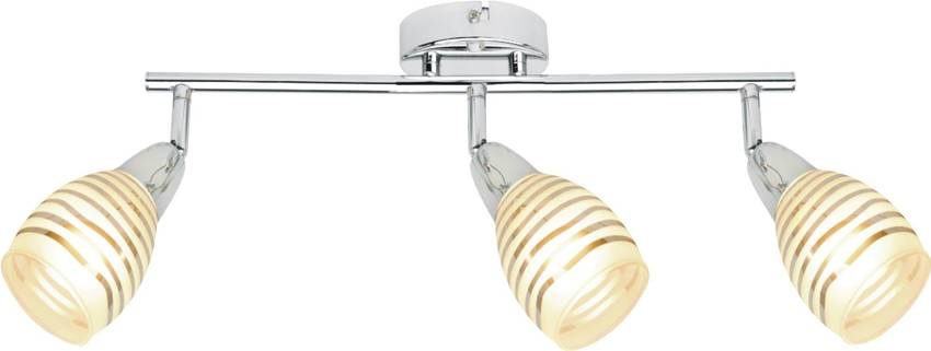 Chromowana potrójna lampa ścienna kinkiet do salonu JUBILAT metal szkło