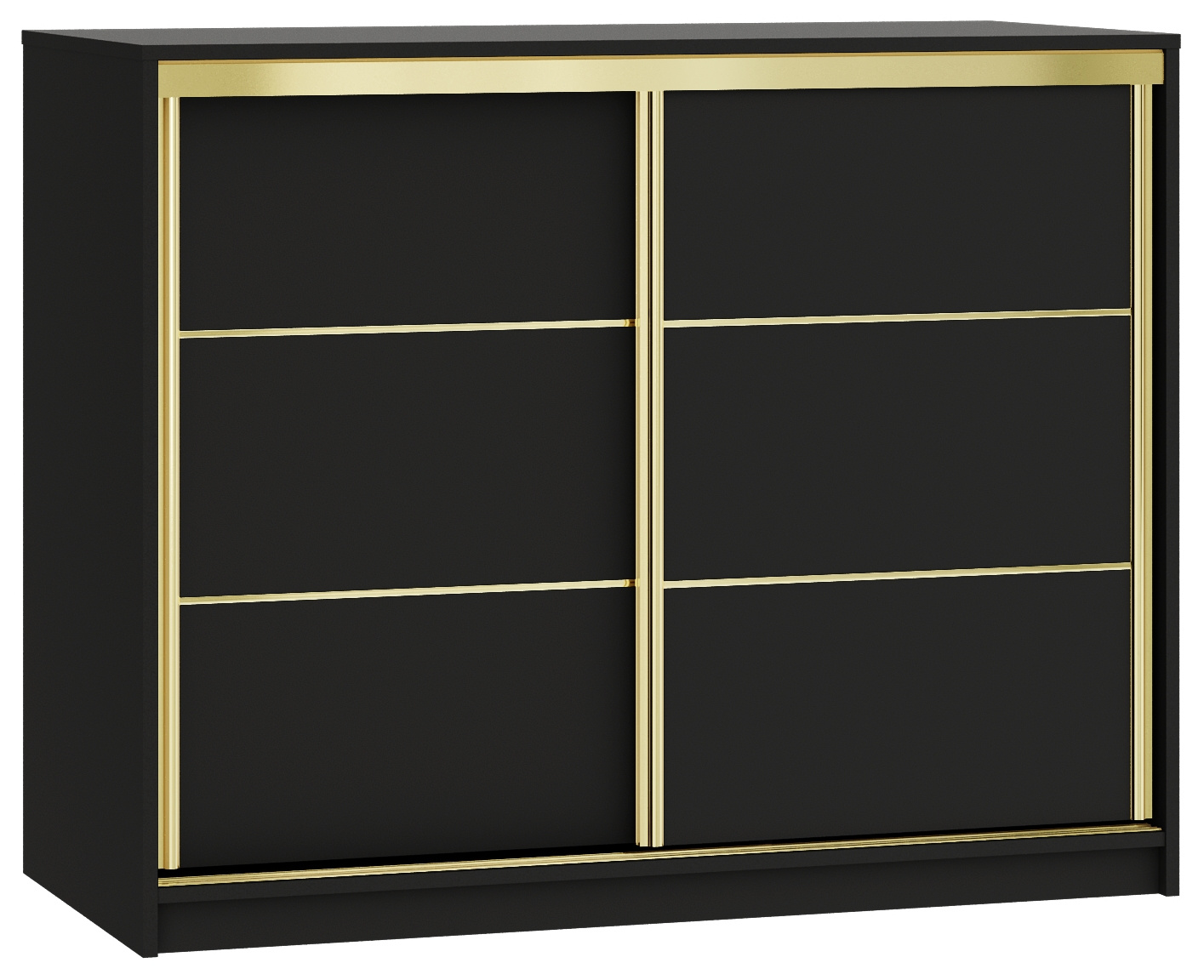Czarna komoda przesuwna z szufladami 120 cm GOLD