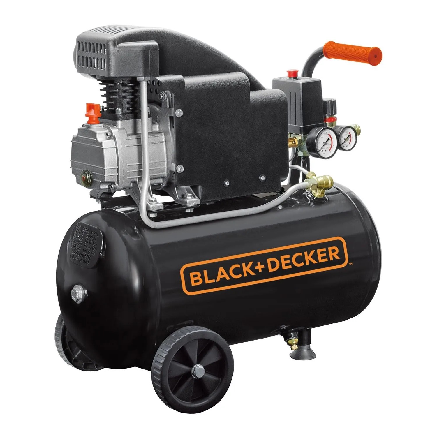 Black+Decker Kompresor olejowy 24L 8 bar + akcesoria pneumatyczne 6 szt.