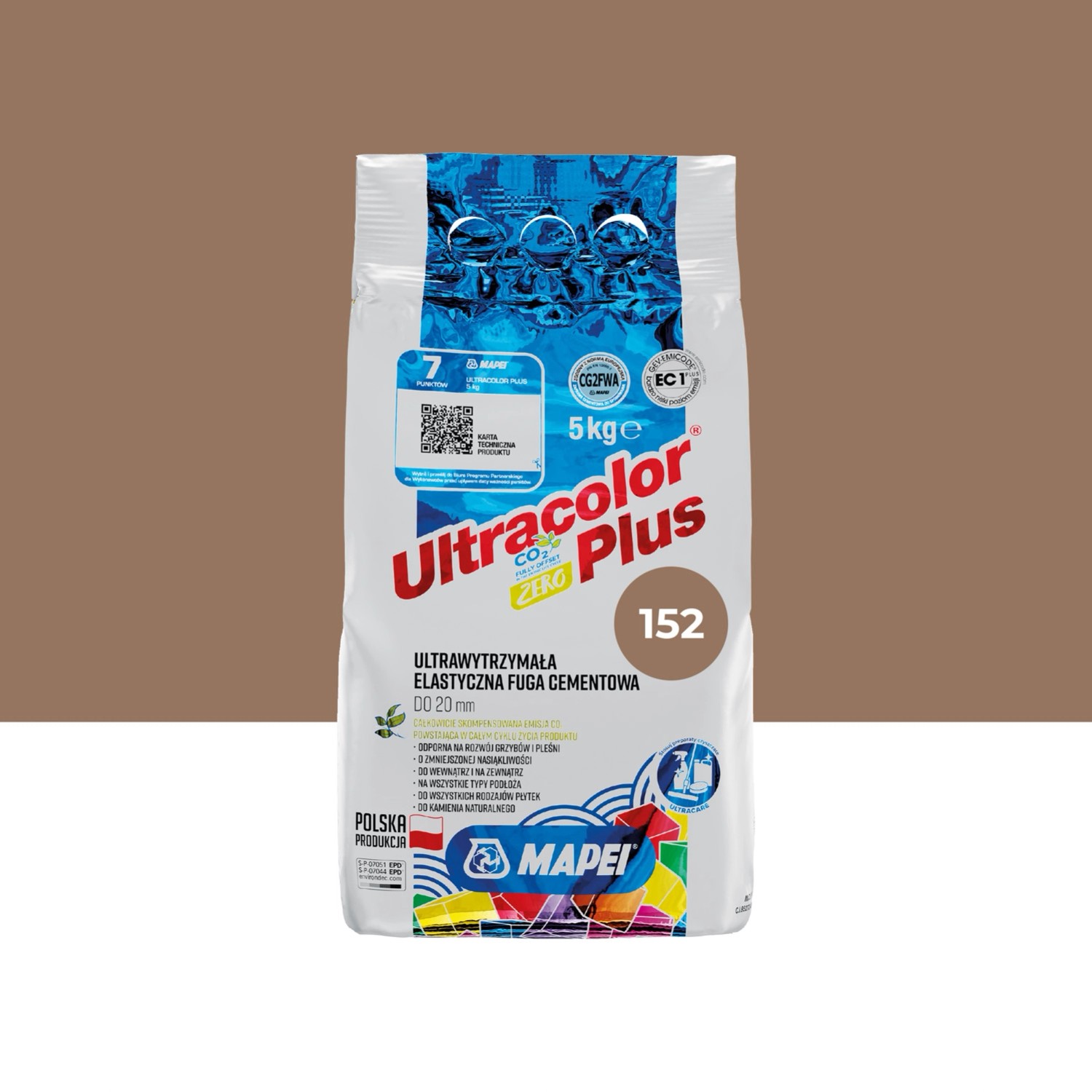 Mapei Fuga elastyczna UltraColor 152 lukrecja 5 kg