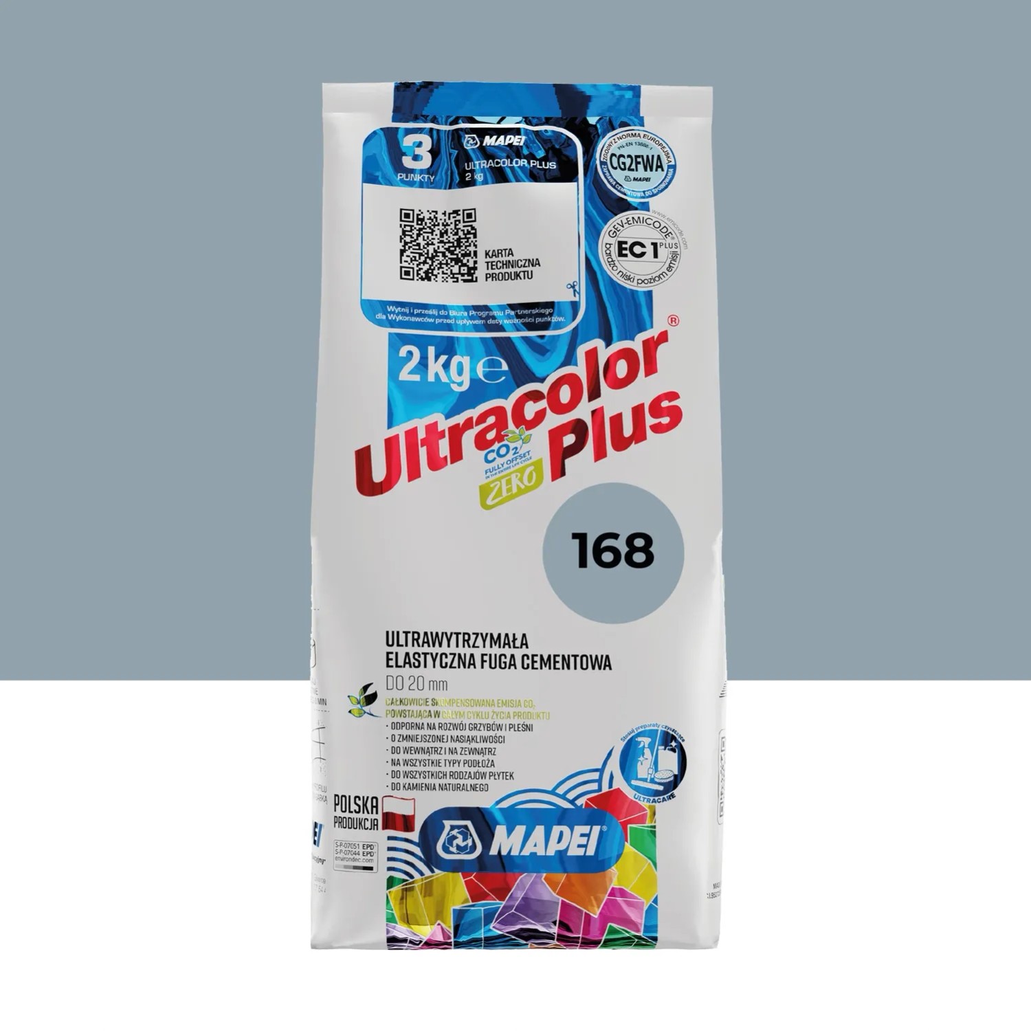 Mapei Fuga elastyczna UltraColor 168 błękitny ceruleum 2 kg