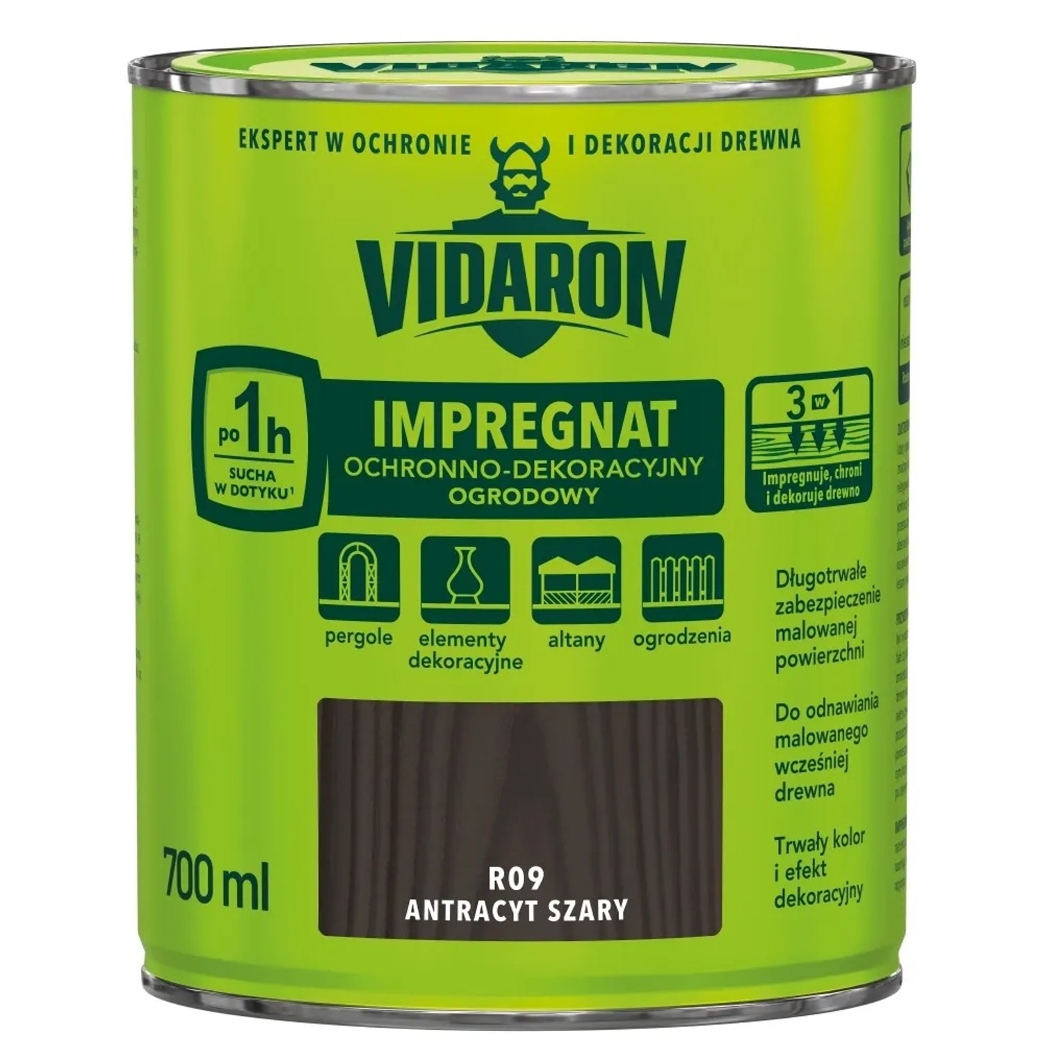 Vidaron Impregnat ogrodowy antracyt szary 700 ml
