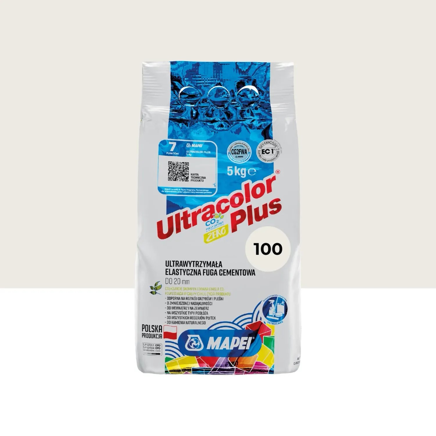 Mapei Fuga elastyczna UltraColor Plus 100 biała 5 kg