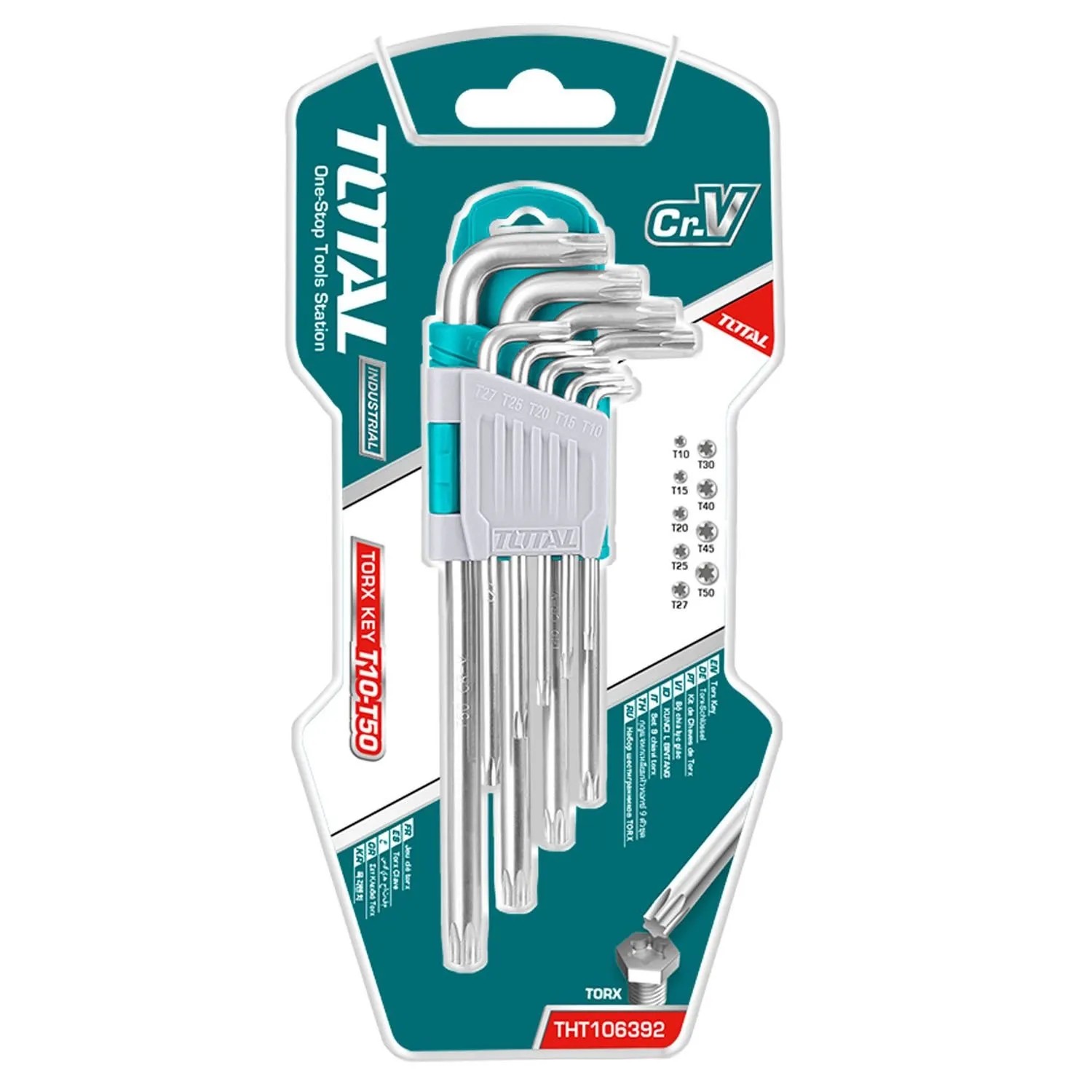 TOTAL Tools Zestaw kluczy Torx T10-T50 - 9 szt.
